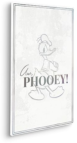 Disney Tableau sur châssis en bois véritable – Donald Duck Phooey! – Dimensions : 40 x 60 cm – Décoration murale pour chambre d'enfant