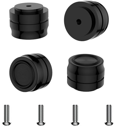 Brollitest HiFi Lautsprecher Füße, 33 * 22mm Absorber Füße,Schwarz 4 Stück Gerätefüße HiFi, für subwoofer Plattenspieler Verstärker CD Player Etc