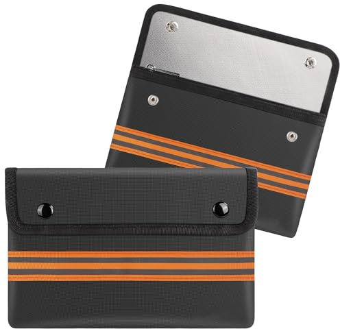 ENGPOW Feuerfeste Tasche 5200°F 2 Stück Geldtasche 22 x14cm Dokumententasche Wasserdichte Bargeld Schutztasche Geldaufbewahrung für Reisepass Geld Überprüfen Führerschein Kreditkarte Kleine Wertsachen