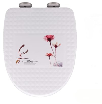 Flipped Warmth Toilettendeckel, WC Sitz Mit Absenkautomatik, Antibakterielle PP Klobrille D-Form Mit Quick-Release-Funktion Für Einfache Reinigung, Klodeckel D Form Weiß,01