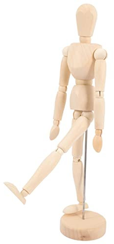 PLAFOPE Holz Künstler Mannequin mit Flexiblen Gelenken Abnehmbare Zeichenpuppe für Skizzieren und Aktzeichnen Naturholz Modellfigur für Kunst und Malerei