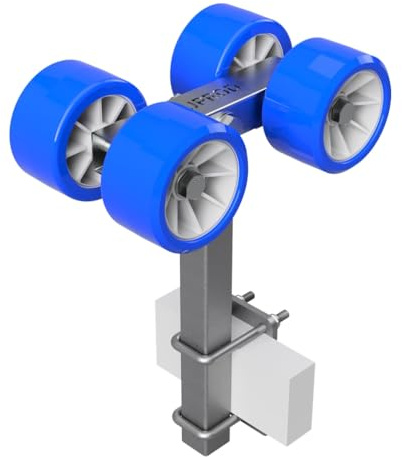 SUPROD 4er Sliprollen Slipwagen Sliphilfe Bootstrailer TPU Reifen RKSRLX-4-TPU, Ø 120 mm