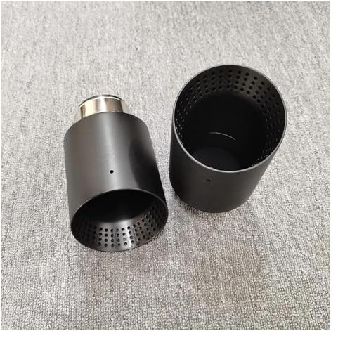 Schalldämpfer 1 Stück Universal-Auspuffspitze Mattschwarzes Edelstahl-Auto-Schalldämpfer-Spitzensystemrohr Für VW Für GTI MK7 Für Golf 7 Auspuffdüse Endrohr(60MM IN 101MM Out)