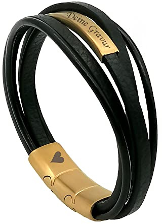 COWstyle Designer Lederarmband Herren mit Gravur - Personalisiertes Männerarmband mit Namen Datum - Geschenk für Freund Papa zu Weihnachten - Aus Echtleder
