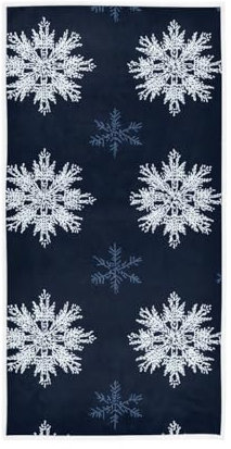 GAIREG Schneeflocke Weihnachten Marineblau Handtücher Weiche Waschlappen Handtücher Baumwolle 38,1 x 76,2 cm