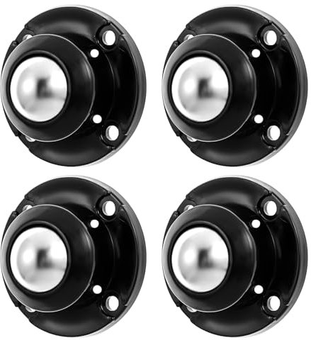 4 PCS Self Adhesive Mini Caster Wheels, Swivel Ball Casters for Kitchen Appliance Universal Wheel Roller Castors 360° Rotation Sticky Pulley Low Profile Caster Wheels for Small Appliance, Storage Box
