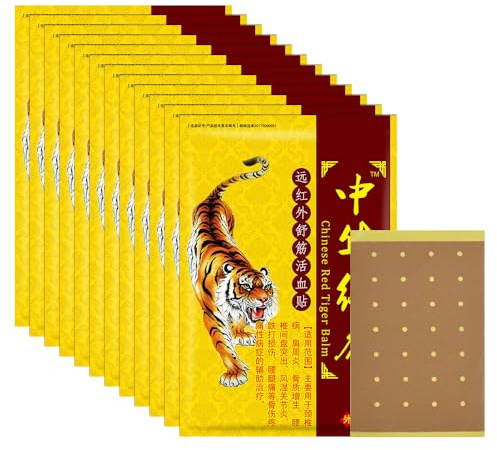 Gobesty Schmerzlinderung Patch, 96 Stück Wärmepflaster Patch, Tiger Soreness Relief Patch, Chinesische Ferninfrarot Pflaste, Schnelle und Lang anhaltende Schmerzlinderung für Muskeln und Gelenke