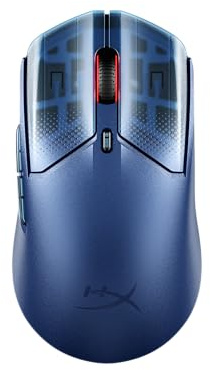HyperX Pulsefire Haste 2 S - Ratón Gaming inalámbrico, Carcasa de magnesio, Ultra-Ligero 64g, batería 120h, Glass Skates, Sensor 26K, Color Azul