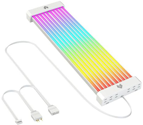 Hogvinnatil Câble de carte mère 24 broches - Cache câble ARGB PC - Kit d'extension PSU - Câble d'extension de carte mère 24 broches - Alimentation de carte mère Argb 5 V avec diffus