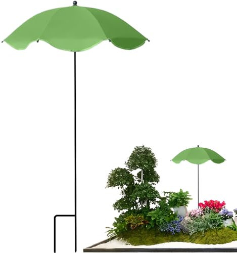 Parapluies pour extérieur – Parasol de jardin réglable | Fournitures de jardinage pour allée, balcon, plage, poussette, fleurs, légumes, journées chaudes, Dentelle verte, Refer to description
