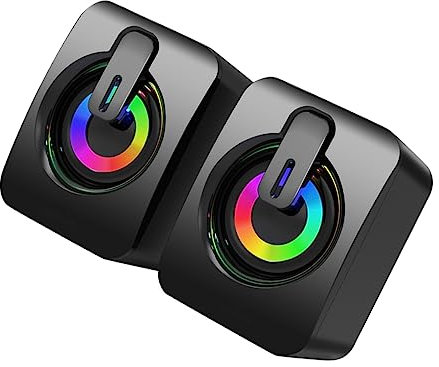NUOBESTY Altavoces Cable para Ordenador y Computadora USB Luz Led Compatibilidad