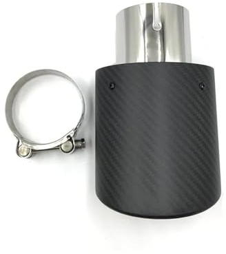DZSQEGBX Silenciador Escape Silenciador Tubo Escape Fibra Carbono Mate, Ovalado E Inclinado, para Coche, 1 Unidad, Boquilla Tubo Escape Trasero Silenciador Coche(70mm-105mm)