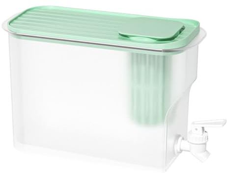 VNLCPX Dispensador de Agua Nevera, 4L Garrafa Agua con Grifo y Rejilla Filtrante, Dispensador de Bebidas Frias para Tés Zumos Leche Jugo de Limon Fiesta Camping Reunión, plastico