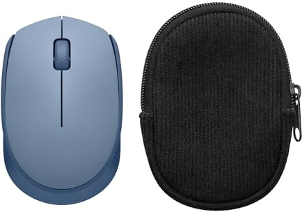 kwmobile Estuche Compatible con Logitech M171 Estuche Ratón - Funda para Mouse con Cremallera - Exterior de Pana e Interior de Neopreno - Negro