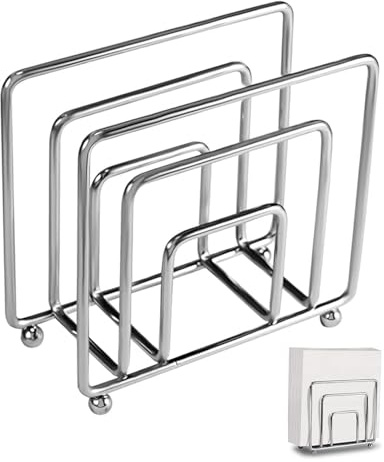 Otbushit Portatovaglioli per Tavolo 5, 5x2, 4x5, 1 Verticale Filo di Ferro Argento con Piedini di Supporto Dispenser tovaglioli di Carta Portasciugamani Tavolo da Pranzo