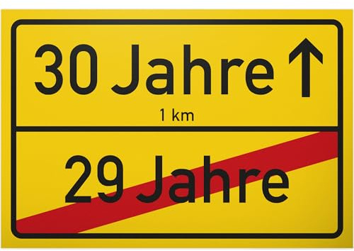 DankeDir! 30 Jahre Ortsschild - Schild kleines Geschenk 30. Geburtstag - Überraschung 30er Geburtstagsparty - Geschenkidee Feier runder Geburtstag Dreißigster