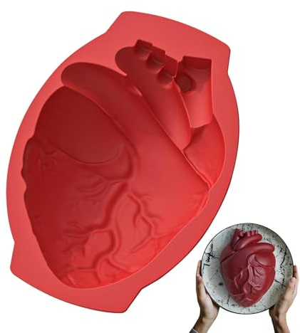 Moule de coeur humain, moules d'Halloween | Grand moule en silicone de cœur humain | Moule de décoration de gâteau réutilisable, outil de cuisson de cuisine antiadhésif pour la décoration