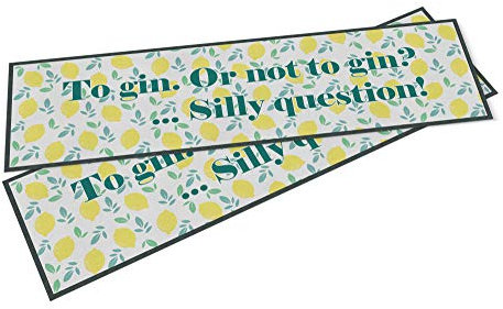Purple Print House Bar Runner - To Gin Or Not To Gin Quote - Home Bar Accessories for Home Pub Professional Bar (Small - 440x250)