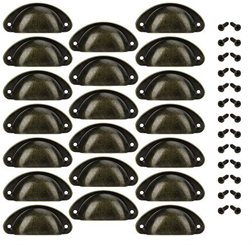 MengH-SHOP Schubladengriff/Türknauf, Muschelform, Dekoration für Tür, Möbel, Schublade, Schrank, mit Schrauben, 20 Stück