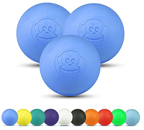 Captain LAX Massageball Original - Lacrosseball 3er Set, aus Hartgummi, mit den Maßen 6 x 6 cm geeignet für Triggerpunkt- & Faszienmassage/Crossfit