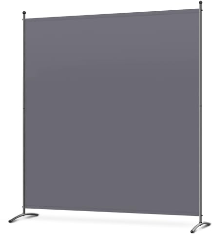 Angel Living Skyddsskärmar, Hopfällbara skärmar för att dela rum, skiljeväggar, trädgårdsavskärmningar för utomhusintegritet på uteplatsen, 1 panel.(163 x 180 cm, grå)