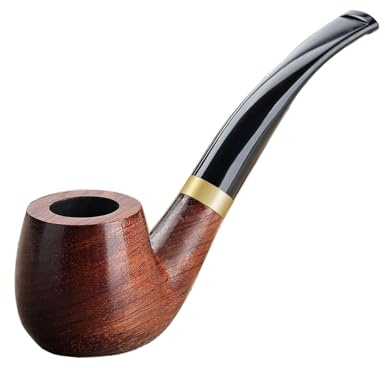 Joyoldelf Handmade Rosewood Tobacco Pipe - Wooden Smoking Pipe with Flat Bottom, Classic Pipe Set for Beginner and Pipe Lover with Gift Box and Accessories