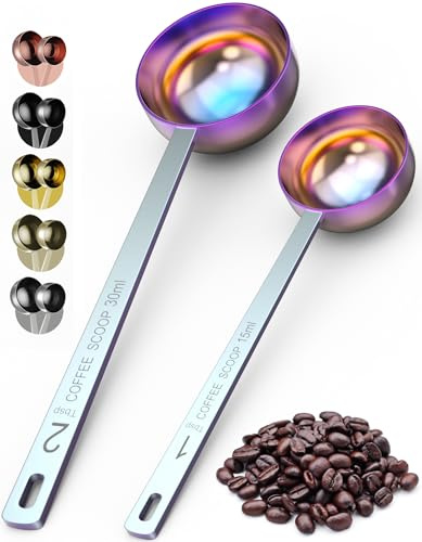ORBLUE Kaffeelöffel Portionierer - Kaffeemesslöffel, Kaffee Dosierlöffel, Kaffeemaßlöffel, Kaffeedosierer - Löffel für Kaffeedose, Kaffeelot - Messlöffel für Kaffee, Dosierlöffel - 2 Stück