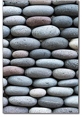 banjado Glas Magnettafel (80 x 120cm) - Magnetwand Glas - Magnetpinnwand als Memoboard - Pinnwand Magnettafel Küche, Büro, Kinderzimmer - Runde Steine