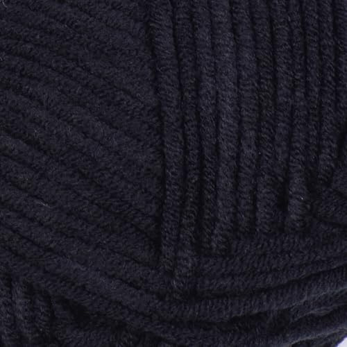 YarnArt, Jeans, Hilo de mezcla de algodón para amigurumi, ganchillo y punto, hilo turco suave 55 % algodón, 45 % poliacrílico, para proyectos hechos a mano, Negro 53