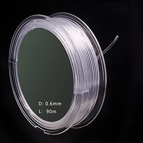 Callenbach Gummiband für Armbänder, Elastisches Nylonschnur Gummibänder Nylonfaden Transparent Reißfest Schmuckband Durchsichtiger Faden Elastisch Schmuckfaden Gummifaden Perlenband Basteln 0.6mm 90m