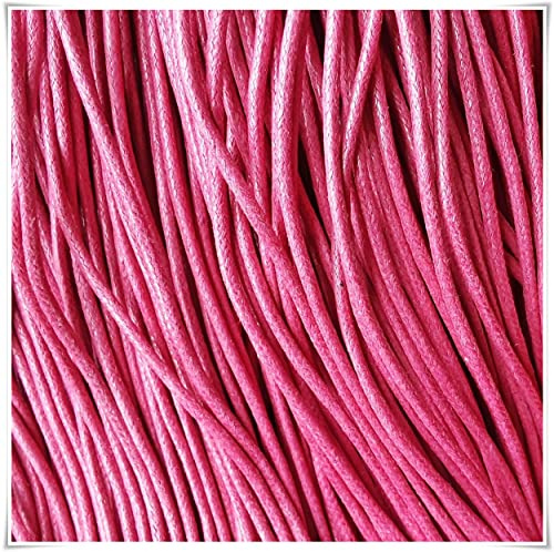 2mm x 18m Waxed Cotton Cord for Jewellery Craft Making Bracelet Necklace String,Seller Uk (Pink)