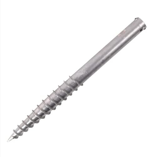 Einschraub Bodenhülse zum Eindrehen in die Erde, Eindrehbodenhülse rund Ø 68 mm, Bodendübel Sonnenschirm, Bodenhülse Wäschespinne, Schirmständer Strand, feuerverzinkt mit 3 Fixierschrauben M8