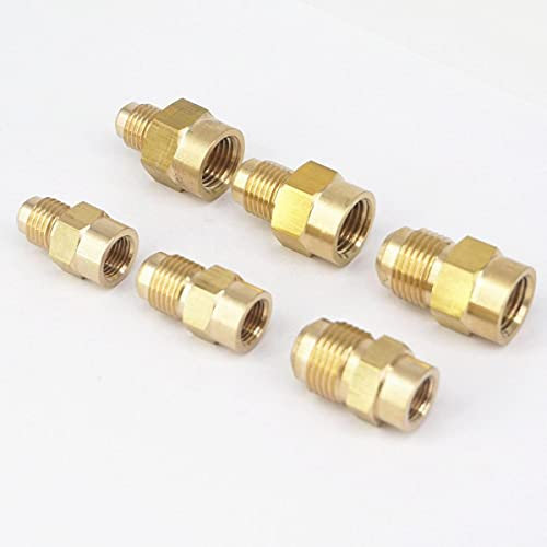 NAABHIKA Bördelgewinde 7/16 1/2 5/8 UNF-Stecker - 1/8; 1/4 NPT Innengewinde Messing SAE 45 Grad Rohrverschraubungen Adapter 1000 PSI-Typ 3