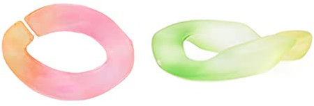 Kettenglied-Kettenschnalle, Bunte Offene Schnalle, 50 Stück, DIY-Ketten, 50 Stück, Dekoration, Ornamente, Verzierungen, Kunststoff (Transparent zweifarbig)