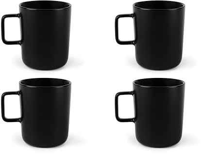 Excelsa Nordic Set med 4 koppar svart mugg, keramisk stengods, kapacitet 320 ml.