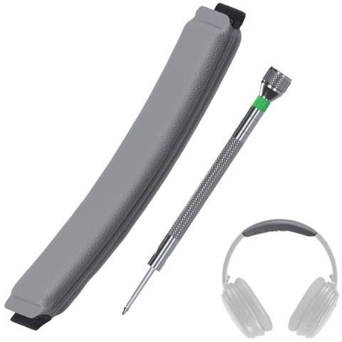 Stirnband Ersatz für Bose QuietComfort 35, 35 II, 45 (QC35, QC35 II, QC45) Over-Ear Kopfhörer von MMOBIEL – Protein PU Kopfbandpolster - Headset Kopfkissen-Abdeckung Reparaturteil – Grau