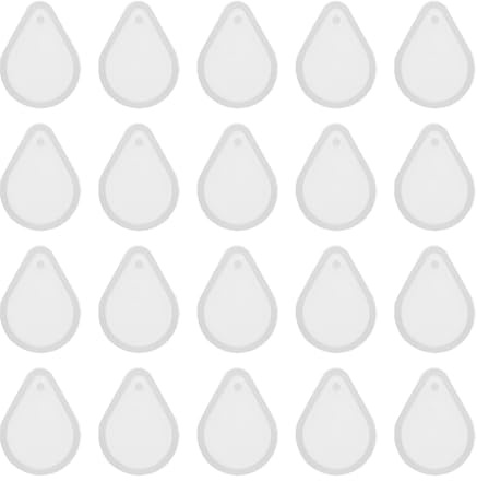 sourcing map 20 moldes de resina de lágrima, kit de moldes epoxi de silicona con agujero para colgantes, llaveros, adornos, joyas, manualidades, manualidades, manualidades, color rosa