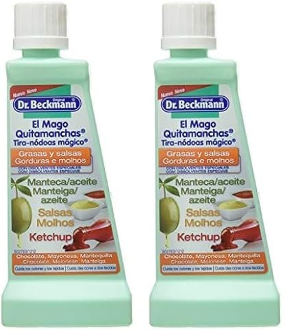 Dr. Beckmann El Mago Quitamanchas Grasa y Salsas | El quitamanchas especializado combate las manchas de grasa, chocolate, etc. | 50 ml (Paquete de 2)