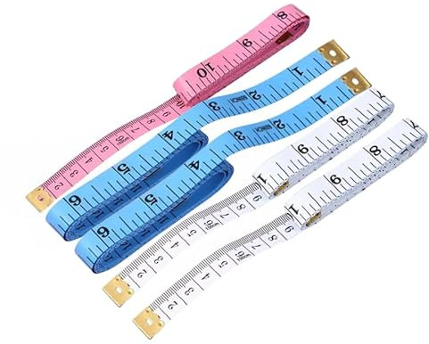 Soft Tape Measure for Body Measurements 5pcs,Dual-Sided 150cm/60in Fabric Measuring for Body, Tailors Tape with Clear Markings for Sewing, Weight Loss, Clothes and Crafts (Blue/White/Pink)