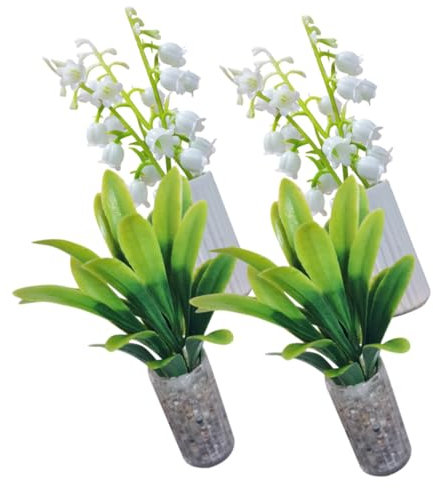 BEBEMOKO 4pezzi Mini Piante Bonsai Vaso Decorazione Imitazione Fiore Di Giglio Per Casa Miniatura Accessorio Per Paesaggio Realistico e Facile Da Mantenere