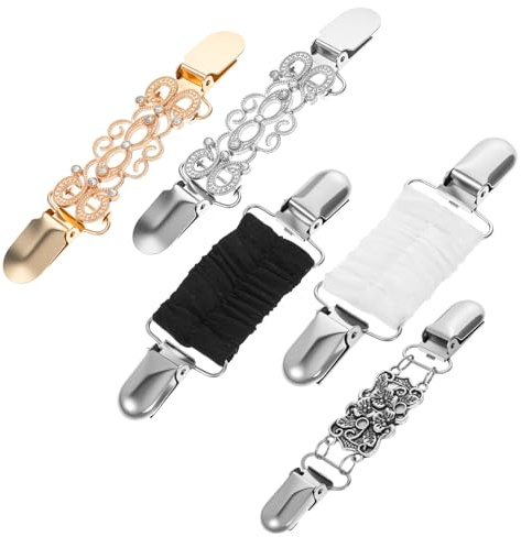 Gjinxi 5 Stück Vintage Pullover Clips Flexibler Cinch Clip für Kleidung Unisex Waist Clip dehnbar bis 22cm für Cardigans Pullover Jacken Schals und Hemden Kleid Rücken Korrektur Hosen Taillenspanner