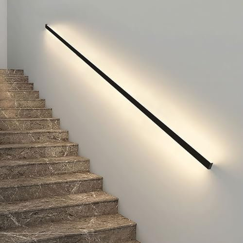 STDZQCWY Stair Handrail, Body Sensor Lighted Handrail, Indoor Handrail Stair Lights, Villa Aisle Wall Grab Bar, 6000K Long Wall Lamp(39.4in/100cm)