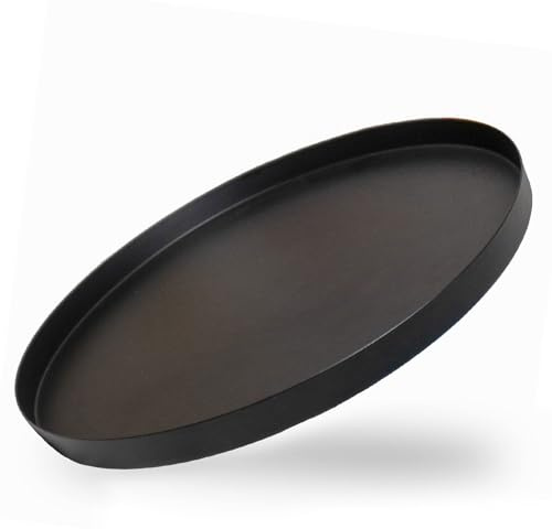 MEIRRAI Vassoio Portaoggetti, Ø 30 cm Vassoio Decorativo Rotondo Nero, Centrotavola Moderno Design, Antibatterico e Antimuffa Vassoio da Portata per Tè, Caffè, Snack, Casa, Ristorante e Bar