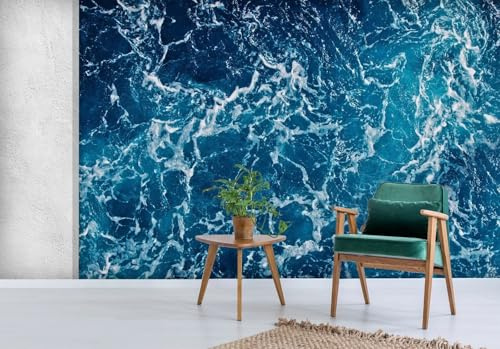 Papel Pintado 3D Papel Tapiz Mar azul profundo, 250 x 175 cm Fotomurales Decorativos Pared Decorativos Murales Fotográfico Moderno Decoración de Paredes