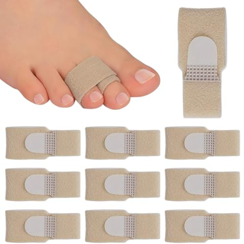 JUGUTA Corrector per Dita a Martello 10 Pezzi - Stecche Regolabili con Bende in Gel - Trattamento per Dita Storte, Sovrapposte e Deformità - Soluzione Comfort per Uomo e Donna