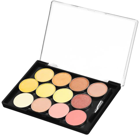 iplusmile Leere Magnetische Lidschattenpalette mit Fächern und Pinsel Transparente Abdeckung Multifunktionales Tablett zur Aufbewahrung von Lidschatten Kompakt und Tragbar für