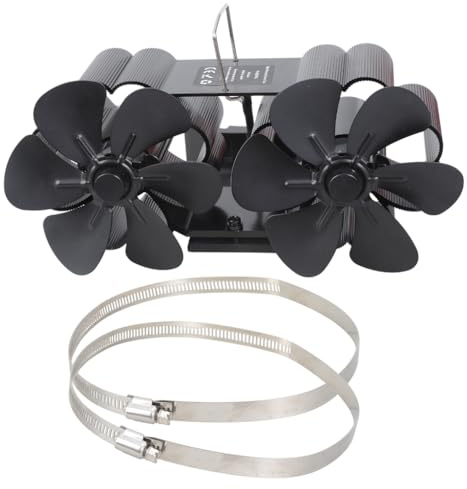 Ventilateur de cheminée à double tête, double sortie de chaleur pour plus de chaleur