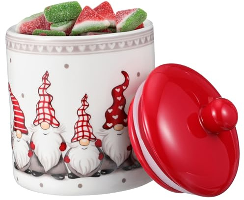 WEKADRIN Barattolo Per Alimenti Sigillato in Ceramica Con Coperchio, Contenitore Per Cereali e Snack, Conservazione Alimenti Secchi Per Cucina Organizzata, Regalo Natalizio Creativo