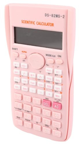Generic Vetenskaplig Miniräknare, 12-siffrigt 240-funktions Multifunktionskalkylator med Stor Skärm med Skjutbart Hårt Omslag, för Studenter (Rosa)