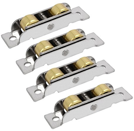 sourcing map 4pcs 30kg Kapazität 304 Edelstahl doppelte Rolle Gleitrolle DE | Schiebetür Fenster
